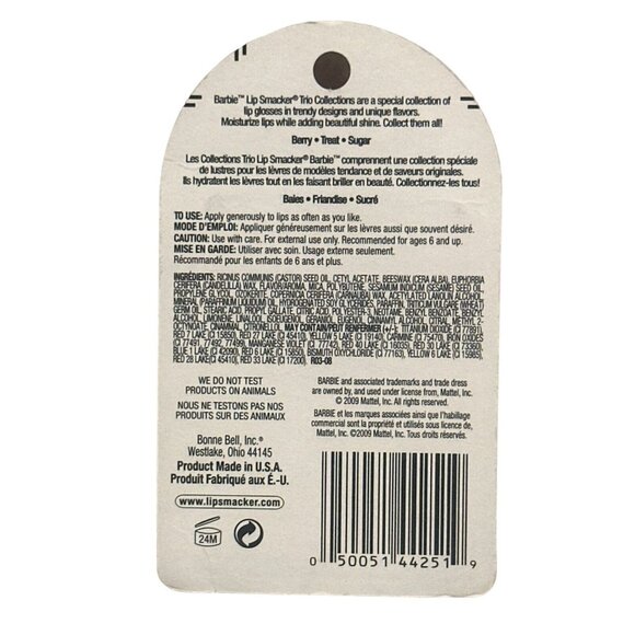Vintage Bonne Bell #251 3pc Set Barbie Lip Smacker Balm Lipgloss Bubble Font - Picture 2 of 8
